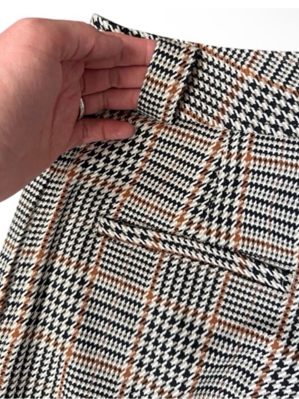 NWT SAINT ART nessa mid-rise houndstooth plaid pant in houndstooth plaid Small - Picture 8 of 9